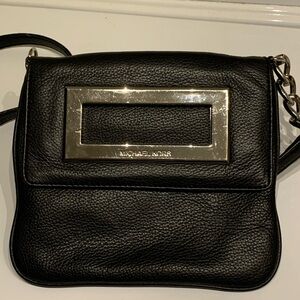 Michael Kors Black Crossbody Bag with Silver Accent